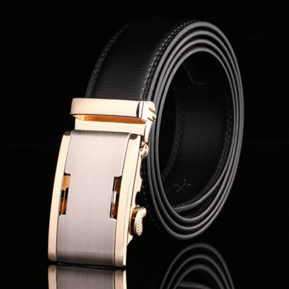 Men's Automatic Buckle Cowhide Belt - Durable Leather, Easy Fastening - Buy Center