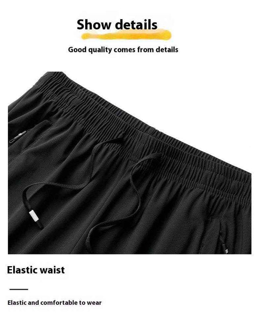 Men's Light Luxury Ice Silk Polo Shirt & Trousers Leisure Suit 2025