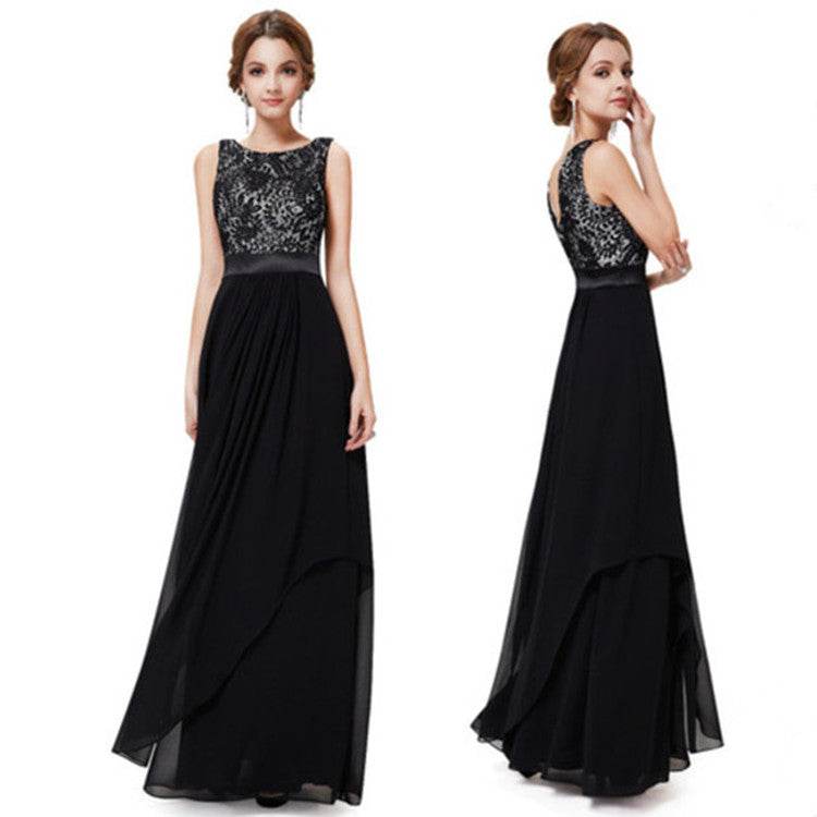 Lace Spliced Chiffon Dress - Stylish Cocktail Dress for Every Occasion - Buy Center