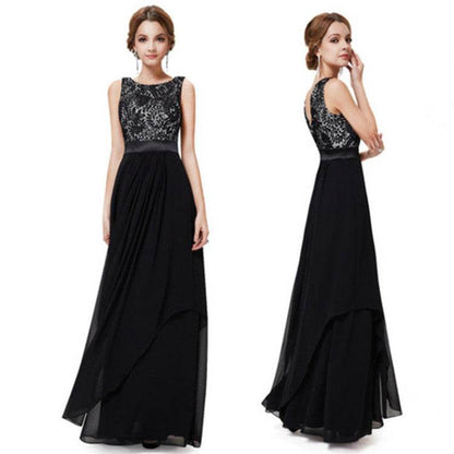 Lace Spliced Chiffon Dress - Stylish Cocktail Dress for Every Occasion - Buy Center