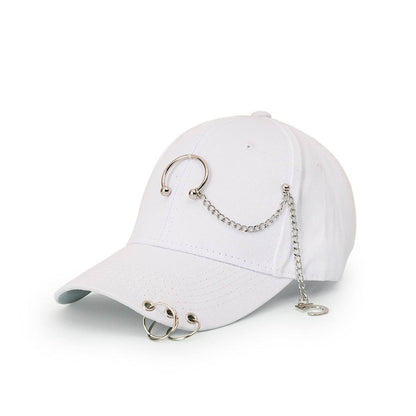 Buycenter Wide-Brimmed Baseball Hat with Chain Hoop - Adjustable Sun Protection - Buy Center