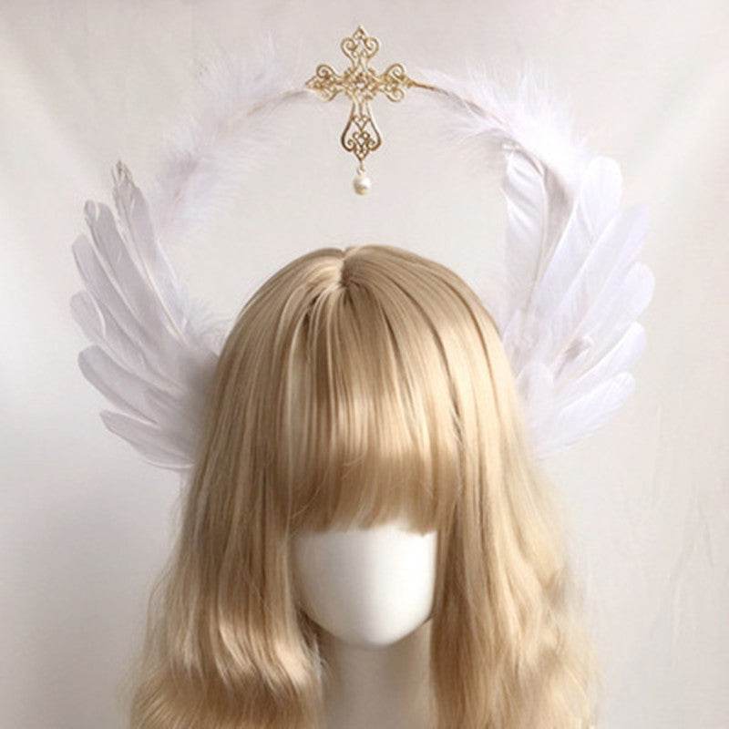 Vintage Wheat Ear Cross Hair Ornament - Elegant Gold & Silver Styles - Buy Center