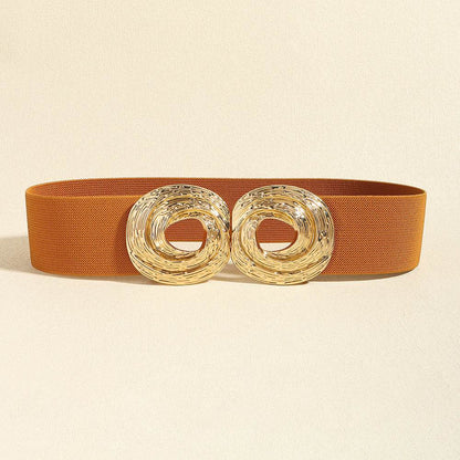 Women's Bohemian Metal Circle Belt - Adjustable Elastic Fashion Accessory - Buy Center