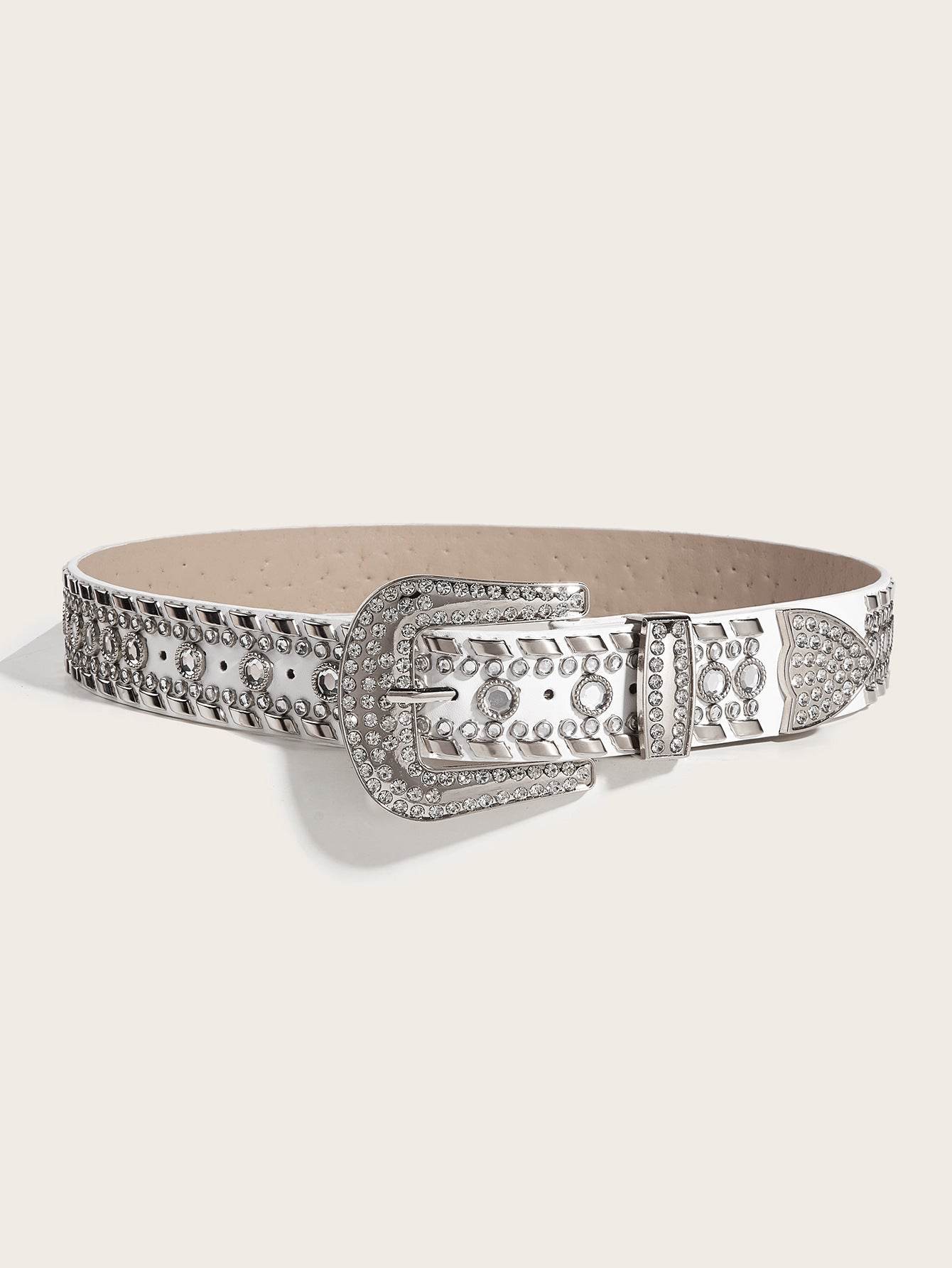 Punk Rhinestone Rivet Y2K Fashion Belt - Stylish PU Leather, Alloy Buckle - Buy Center