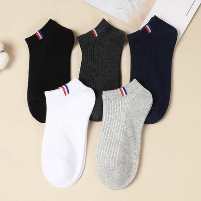 Men's Casual Cotton Socks - 5 Pairs in Assorted Colors for Daily Wear - Buy Center