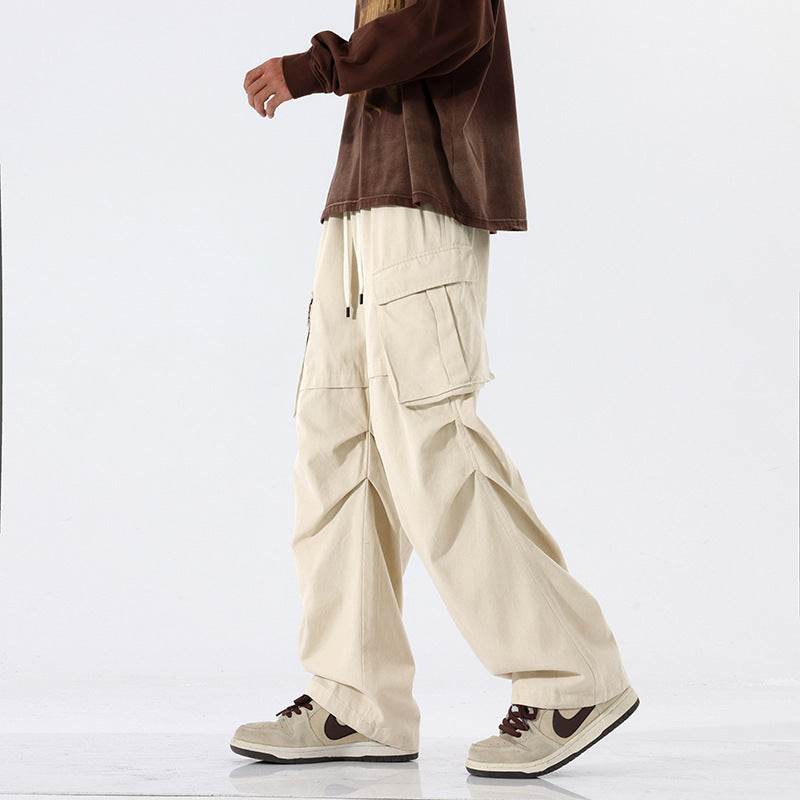 Men's Retro Pleated Cargo Pants - Casual Straight-Leg Styles for 2025 - Buy Center