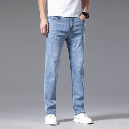 Buycenter Men's Plus Size Loose Straight Jeans - Mid-Waist Denim Pants - Buy Center