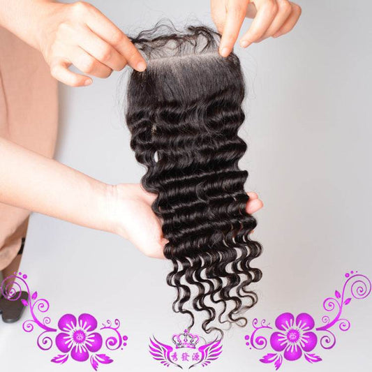 Live-Action Human Hair Wig - Hand-Woven Deep Wave Full Lace Closure - Buy Center