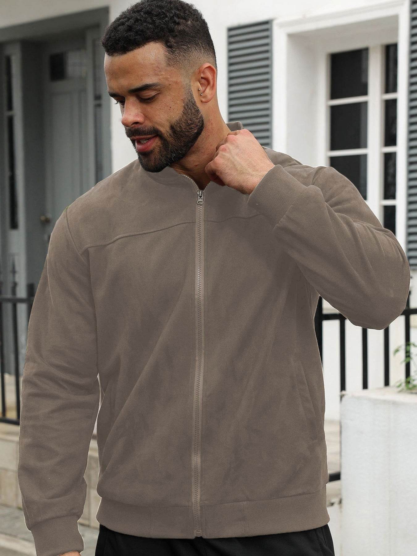 Buycenter Men's Suede Lightweight Jacket - Fashionable & Stylish, S to XXL - Buy Center