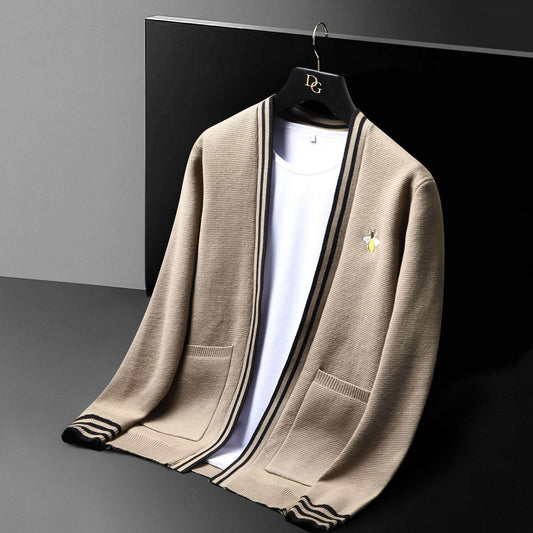 Men's Korean Style Slim Fit Cardigan - Trendy Long Sleeve Knitwear - Buy Center
