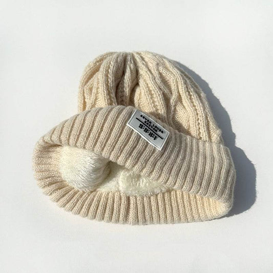 Women's Fleece Lined Woolen Cap - Trendy Knitted Winter Hat 2025 - Buy Center