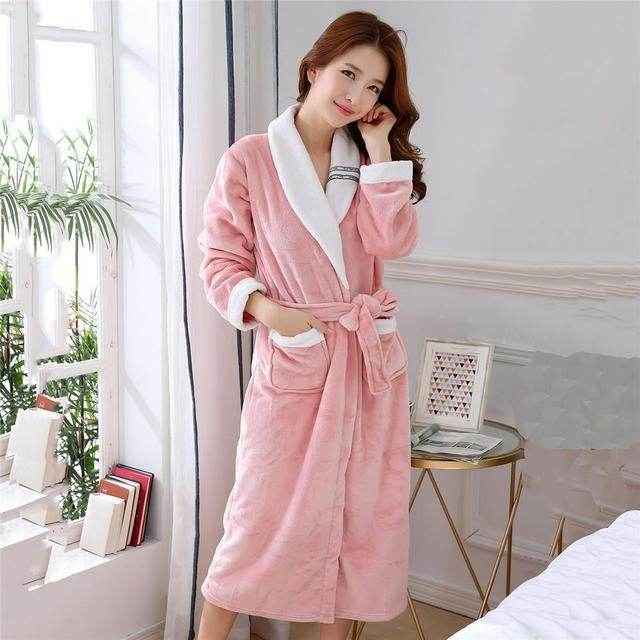 Elegant Winter Flannel Robe Gown - Cozy Men’s Sleepwear for 2025