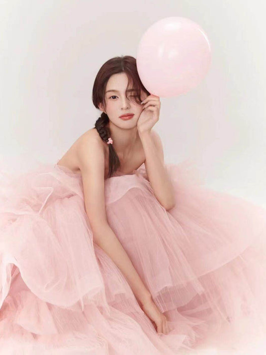 Buycenter Fairy Temperament Evening Dress - Elegant Pink Organza Style - Buy Center