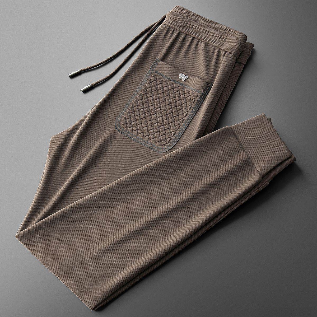 Light Luxury Ankle-Tied Sweatpants - Stylish Embroidered Casual Comfort - Buy Center