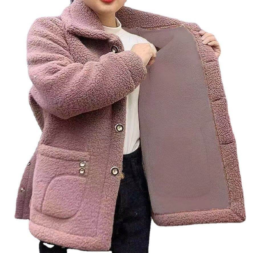 Buycenter Fleece-Lined Mid-Length Coat - Women's Thickened Warm Jacket - Buy Center