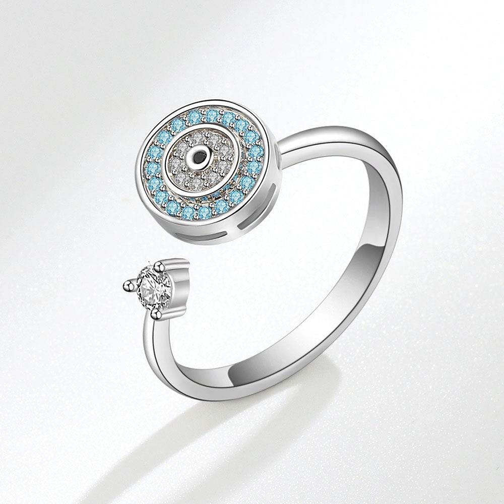 Buycenter S925 Sterling Silver Spinning Ring - Adjustable Geometry Design - Buy Center