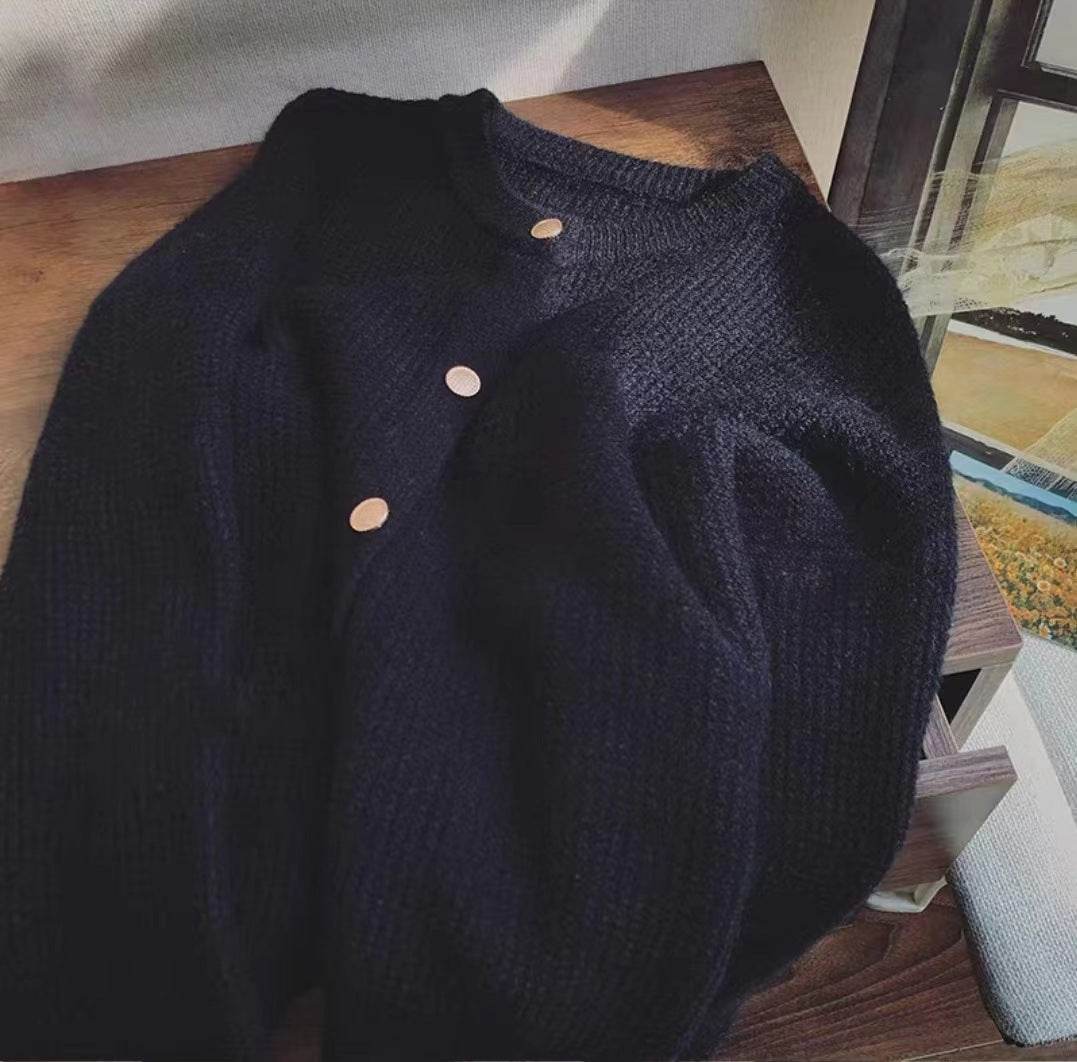 Women's Round Neck Knitted Cardigan - Stylish Cozy Sweater Coat 2025 - Buy Center