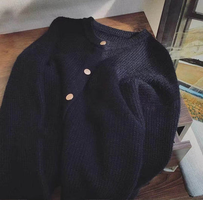 Women's Round Neck Knitted Cardigan - Stylish Cozy Sweater Coat 2025 - Buy Center