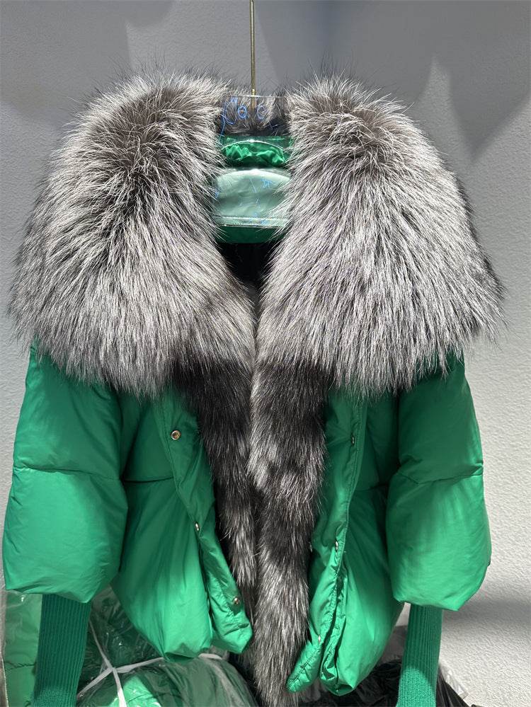 Buycenter Women's White Duck Down Jacket - Temperament Style with Pockets - Buy Center