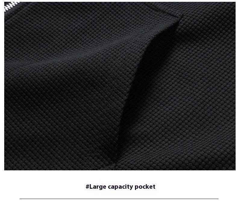 Men's Trendy Waffle Hooded Sweater Suit - Casual Style for Sports & Leisure