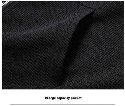 Men's Trendy Waffle Hooded Sweater Suit - Casual Style for Sports & Leisure