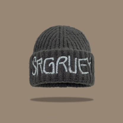 Korean Fashion Wool Hat - Trendy Lettered Design for Winter Style - Buy Center