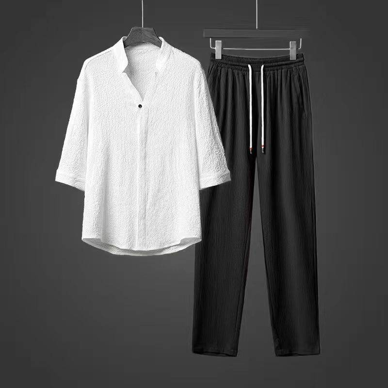 Buycenter Chinese Style Tang Suit - Plus Size Long Sleeve Two-Piece Set - Buy Center