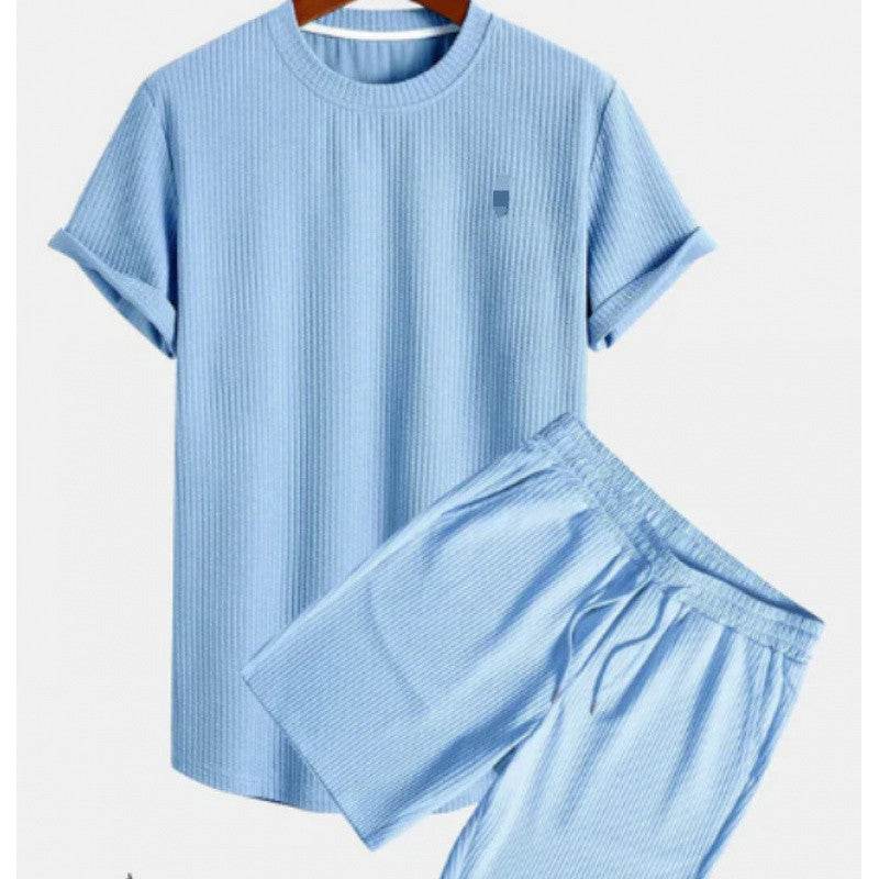 Buycenter Men's Stylish Short Sleeve Sports Suit - Trendy Pajama Set - Buy Center