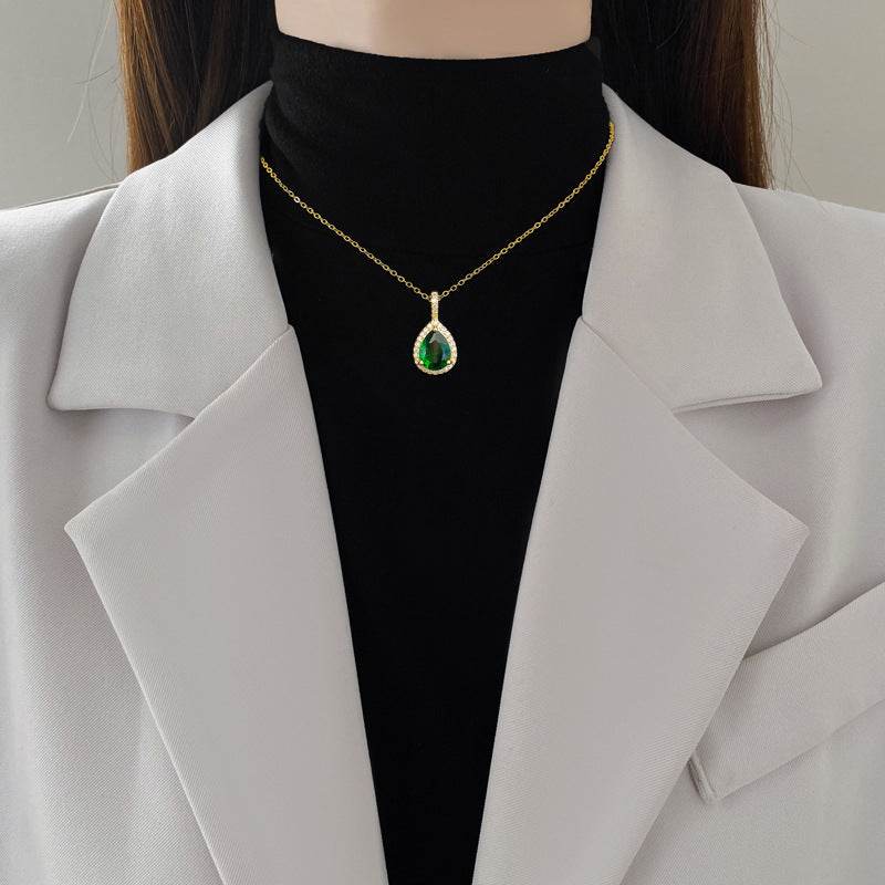 Elegant Titanium Steel Drop Necklace & Earrings Set - Geometric Design - Buy Center