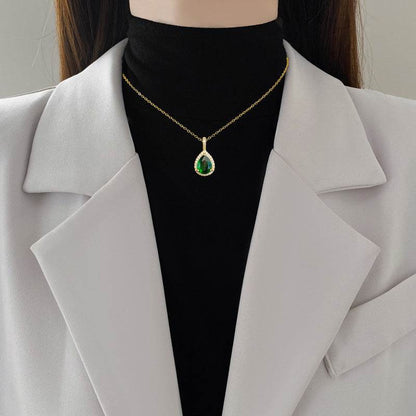 Elegant Titanium Steel Drop Necklace & Earrings Set - Geometric Design - Buy Center