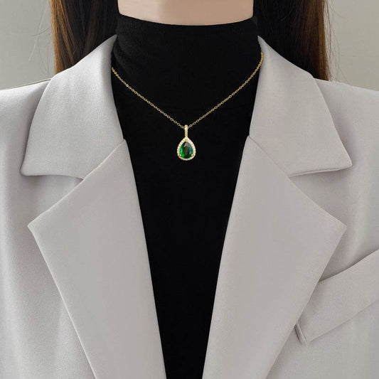 Elegant Titanium Steel Drop Necklace & Earrings Set - Geometric Design - Buy Center