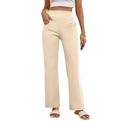 High Waist Straight Yoga Pants – Stylish & Comfortable for Workouts - Buy Center