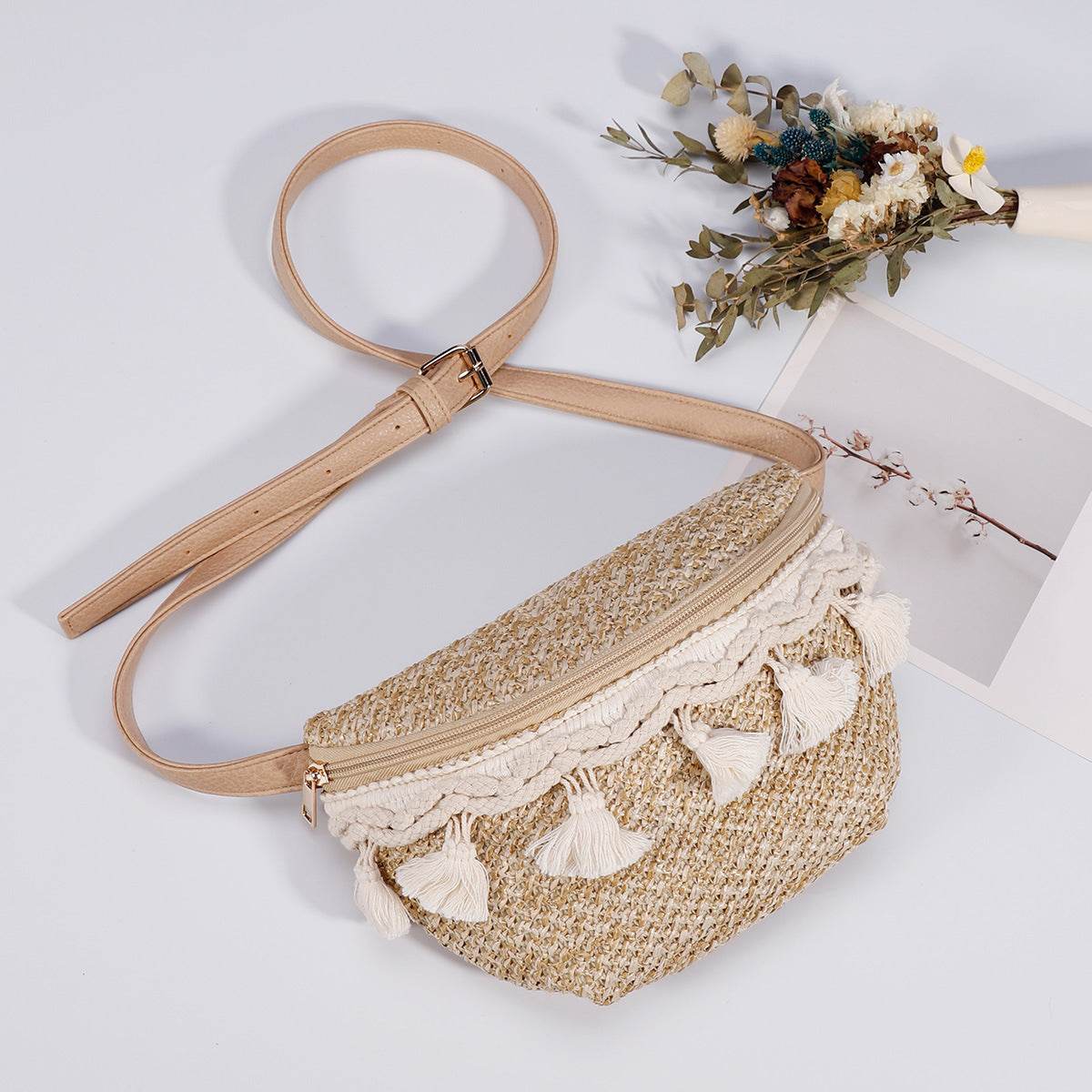 Buycenter Mini Straw Cross Body Bag - Fashionable Chest Bag for Travel - Buy Center