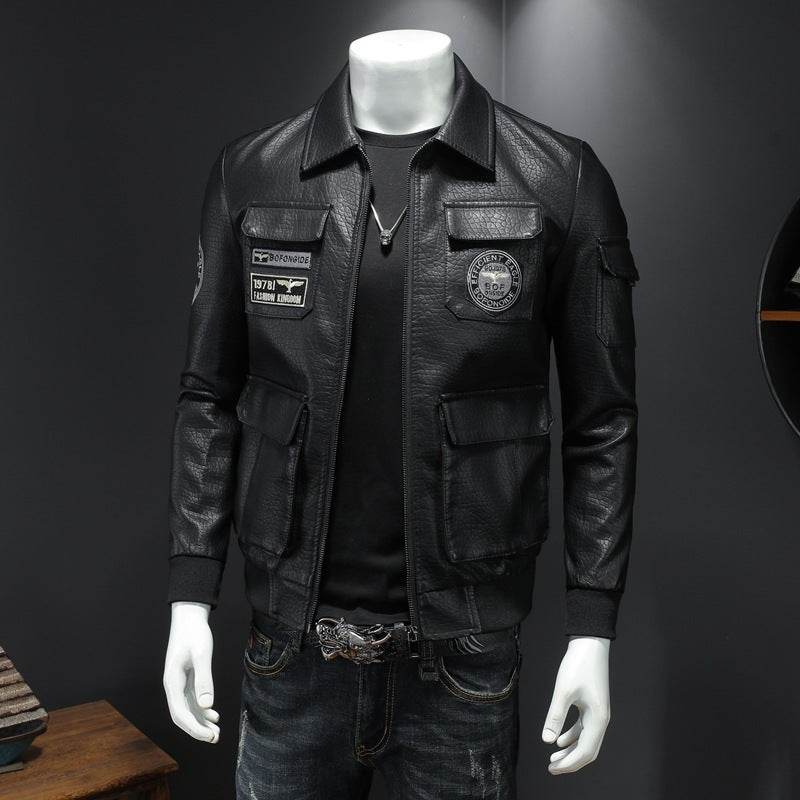 Casual Slim Fit Men's Leather Coat - Premium PU Leather for Winter Style - Buy Center