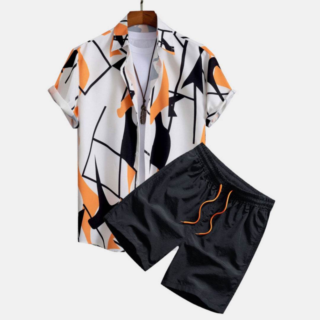Men's Casual 3D Digital Print Hawaii Suit - Stylish Short Sleeve Shirt & Shorts - Buy Center