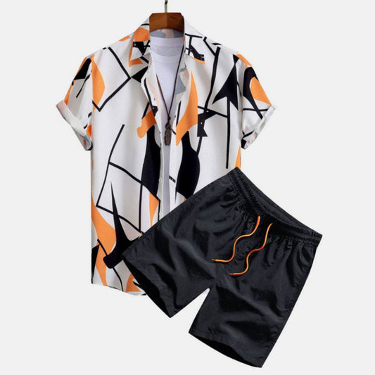 Men's Casual 3D Digital Print Hawaii Suit - Stylish Short Sleeve Shirt & Shorts - Buy Center