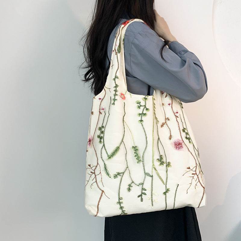 Buycenter Embroidered Canvas Bag - Stylish Holiday Schoolbag - Buy Center