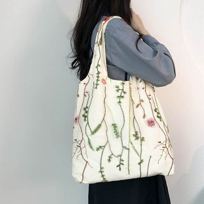 Buycenter Embroidered Canvas Bag - Stylish Holiday Schoolbag - Buy Center
