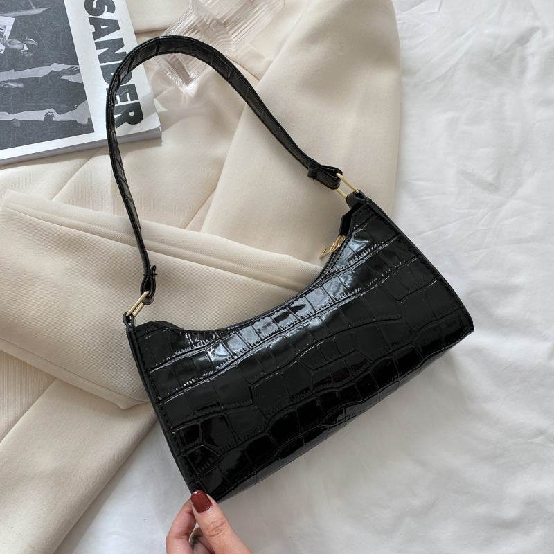 Buycenter Candy Color Shoulder Bag - Embossed Stone Pattern, Soft PU - Buy Center
