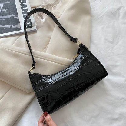 Buycenter Candy Color Shoulder Bag - Embossed Stone Pattern, Soft PU - Buy Center