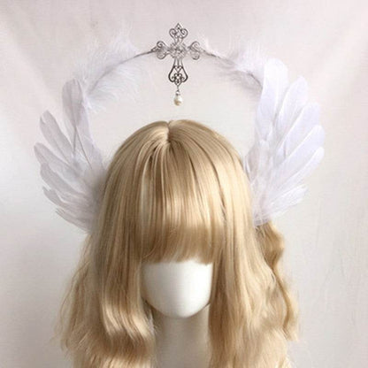 Vintage Wheat Ear Cross Hair Ornament - Elegant Gold & Silver Styles - Buy Center