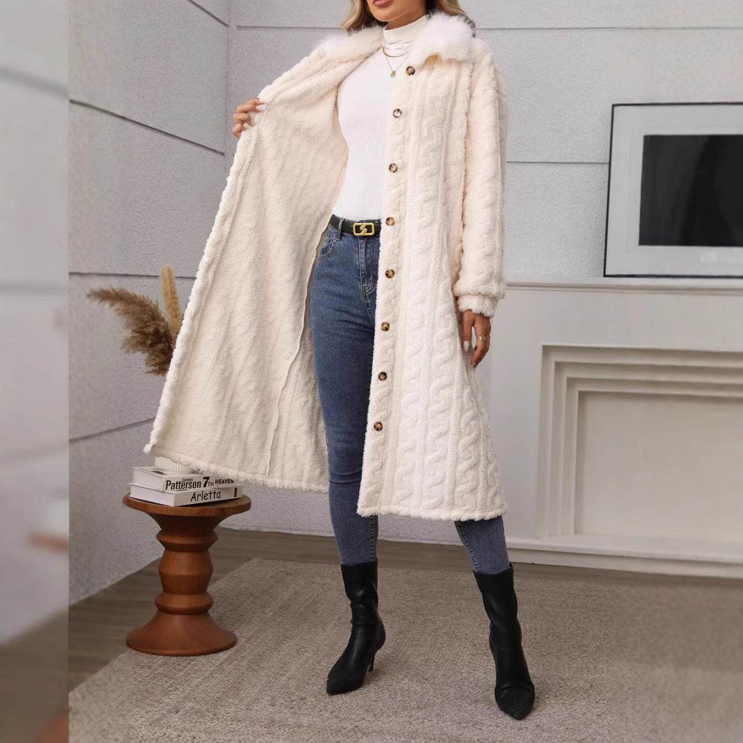 Buycenter Warm Plush Coat - Three-Dimensional Pattern for Casual Style - Buy Center