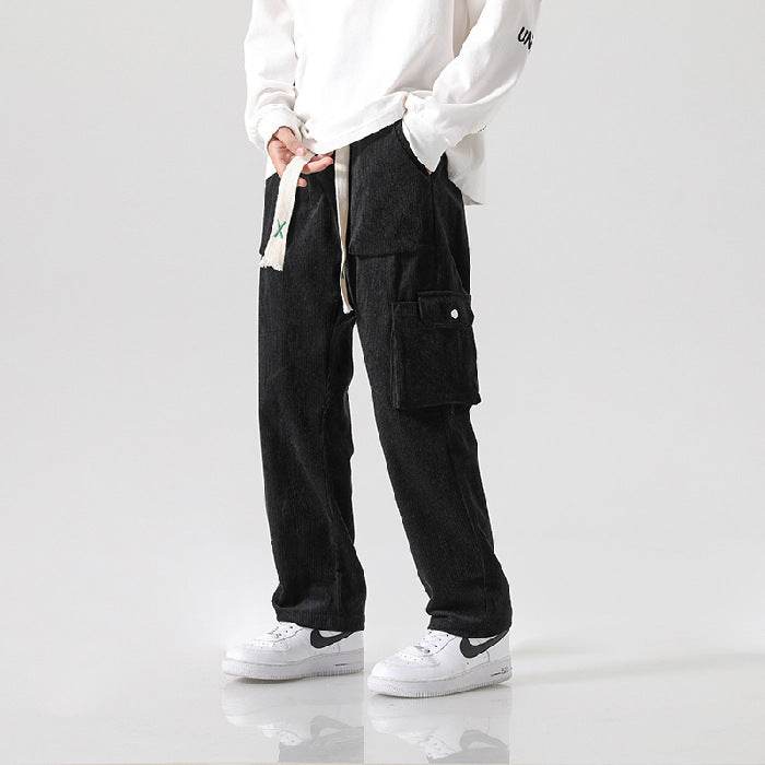 Men's Loose Cargo Pants - Multi-Pocket Casual Style in Black, Green, Grey - Buy Center