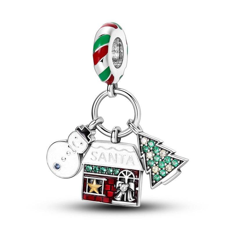 925 Silver Christmas Theme Pendant - Elegant DIY Holiday Ornament - Buy Center