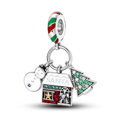 925 Silver Christmas Theme Pendant - Elegant DIY Holiday Ornament - Buy Center