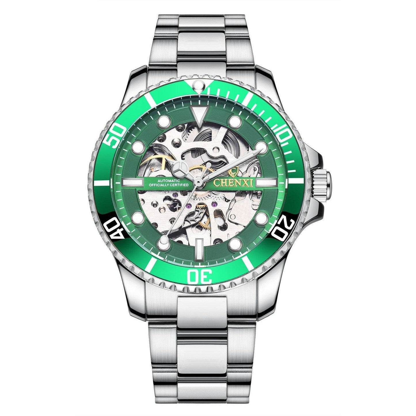 Buycenter Waterproof Men's Mechanical Watch - Stylish Gold and Black Design - Buy Center