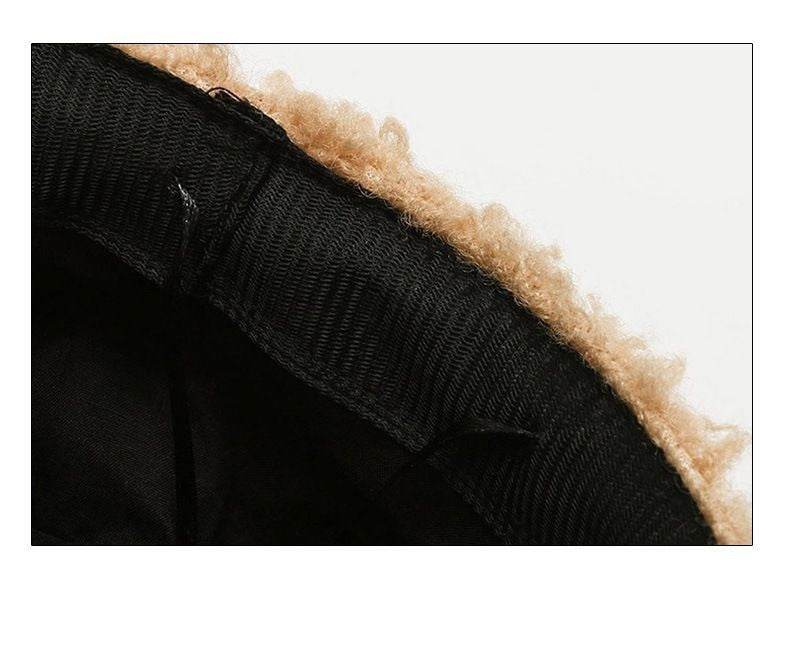Cashmere Leather Brim Octagonal Hat - Elegant Tapered Style for Women - Buy Center