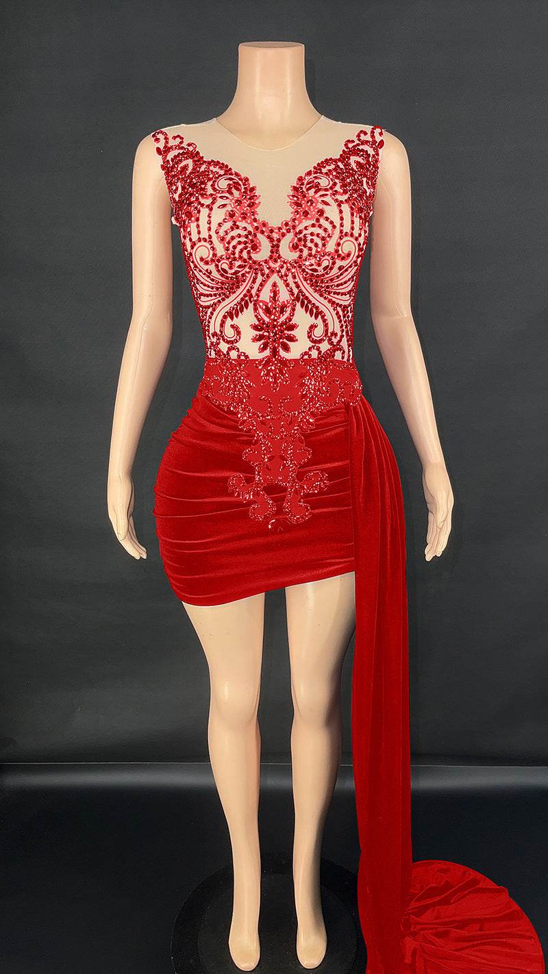 Summer Luxury Evening Dress - Elegant A-Line Cocktail Dress for Women - Buy Center