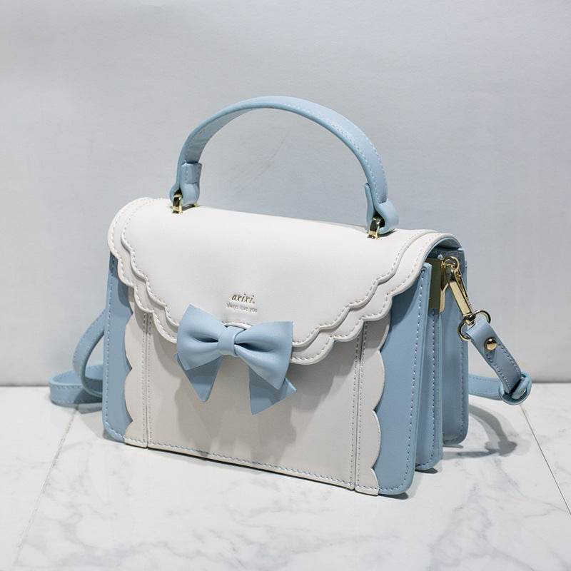 Women's Bow Style Square Bag - Peach Pink & Elegant Colors for 2025 - Buy Center