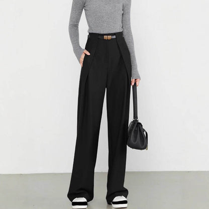Women's Stylish Wide Leg Suit Pants - Premium Polyester Comfort - Buy Center